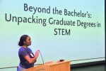 Ashley Wallace presenting on graduate degrees