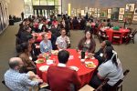 DEEPennSTEM participants in breakfast in large hall before presentations